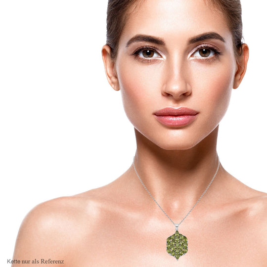 Natürlicher Peridot-Anhänger, 925 Silber platiniert ca. 8.70 ct
