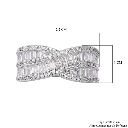 Lustro Stella - weißer Zirkonia-Ring, 925 Silber rhodiniert ca. 3,46 ct