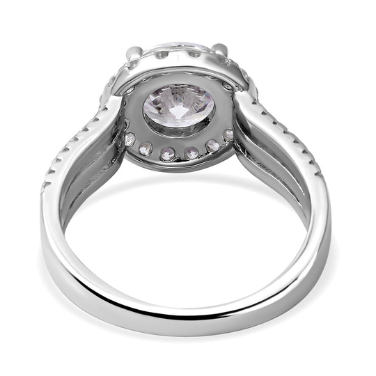 Lustro Stella - Weißer Zirkonia-Ring, 925 Silber rhodiniert ca. 1,52 ct