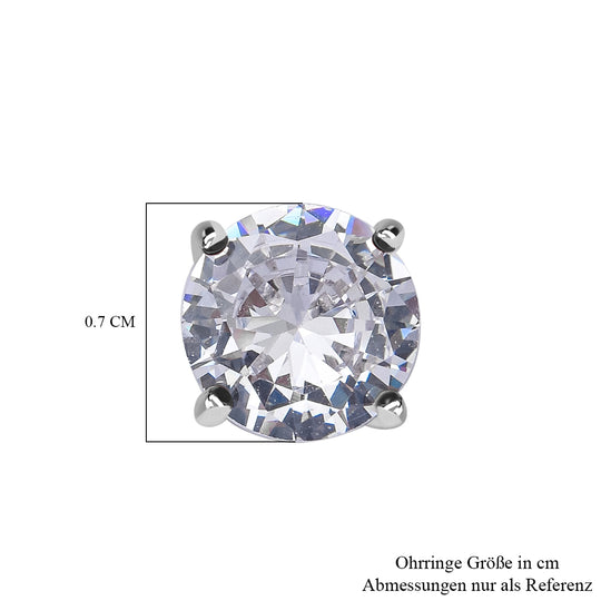 Lustro Stella - Weiße Zirkonia Ohrringe, 925 Silber rhodiniert ca. 0,71 ct