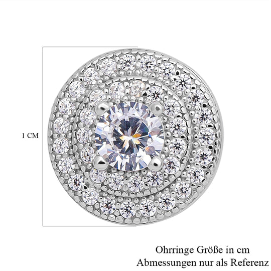 Lustro Stella - Weiße Zirkonia-Ohrringe, 925 Silber ca. 1,40 ct