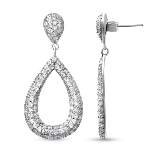 Lustro Stella - Weiße Zirkonia-Ohrringe, 925 Silber rhodiniert ca. 3.09 ct