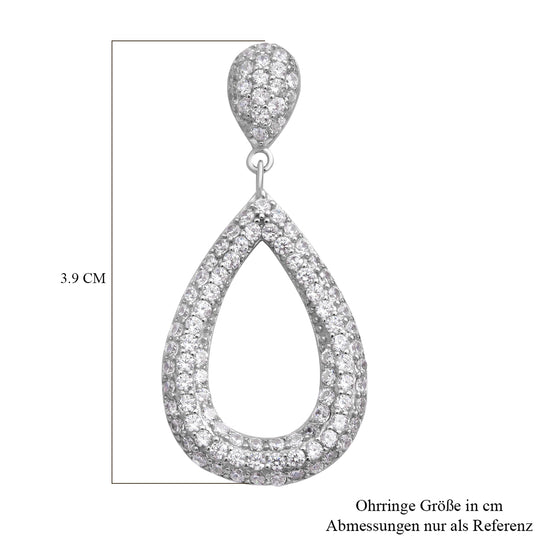 Lustro Stella - Weiße Zirkonia-Ohrringe, 925 Silber rhodiniert ca. 3.09 ct