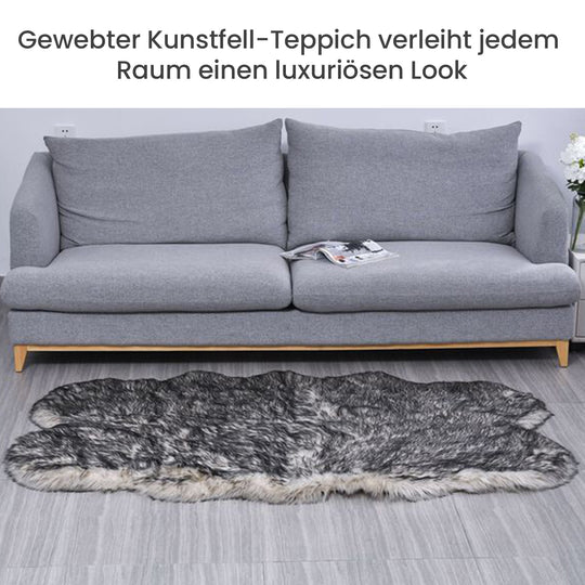 Seidenweicher, gewebter Kunstfellteppich, 180x100 cm, grau