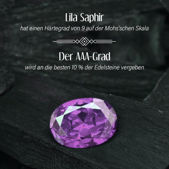 Iliana AAA Lila Saphir, Weißer Diamant AGI zertifiziert Ohrringe 750 Gold ca. 2.10 ct