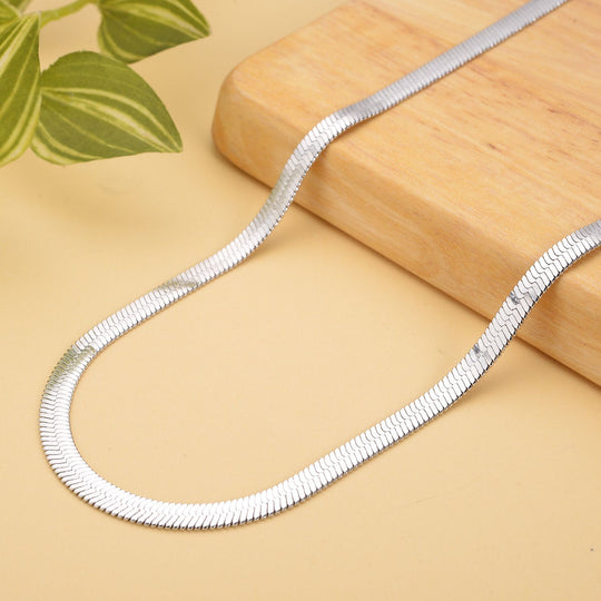 Seidige Fischgräten-Gliederkette, ca. 45 cm, reiner Edelstahl ca. 20,20g