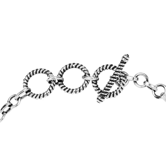 Handgearbeitetes, natürliches Yooperlith-Armband, ca. 19 cm, 925 Silber ca. 22.26 ct