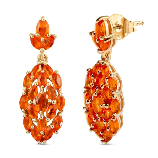 Salamanca Feueropal-Ohrringe, 925 Silber vergoldet ca. 2,64 ct