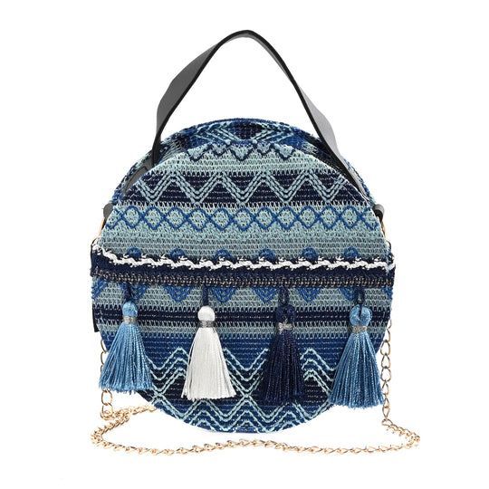 Royal Siamese handgefertigte Minitasche mit Stickerei, Marineblau
