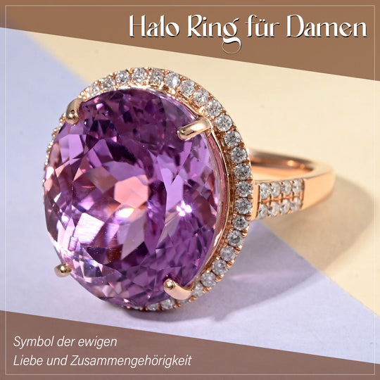 Iliana AAA Patroke Kunzit und weißer Diamant-Ring, SI G-H, zertifiziert und geprüft, 750 Roségold ca. 18.85 ct