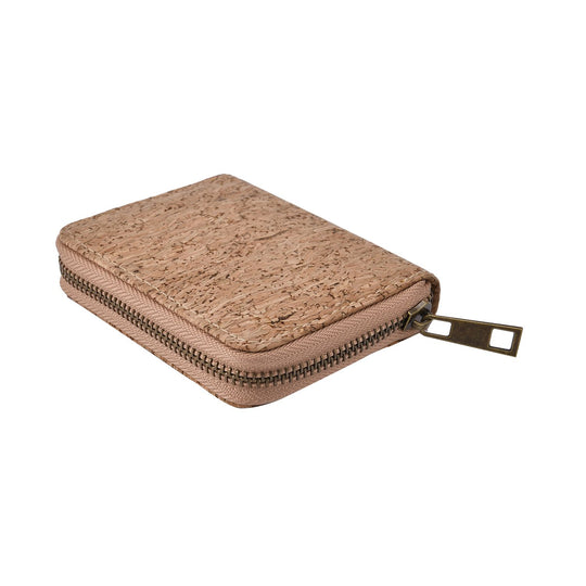 Umweltfreundliche Kork-Geldbörse mit RFID Schutz, 11x9 cm, Altrosa