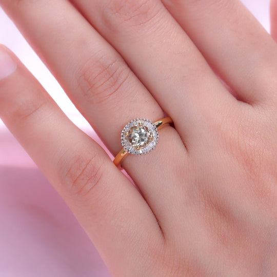 AAA Turkizit und weißer Diamant-Ring, 925 Silber Gelbgold Vermeil (Größe 20.00) ca. 1,09 ct