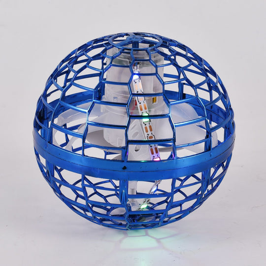 Fliegender Ball mit LEDs und Fernsteuerung, 9x9cm, blau