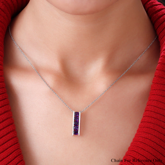 Afrikanischer Amethyst Anhänger, 925 Silber platiniert, ca. 1.72 ct