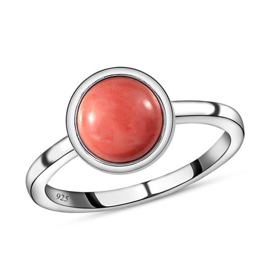 Oregon Pfirsich Opal-Ring, 925 Silber platiniert , ca. 1.40 ct