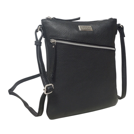 Assots London: Crossbody Tasche aus 100% echtem Leder, 23x21 cm, Ivory