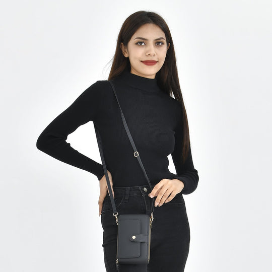 Crossbody Bag mit RFID Schutz, Größe 18,5x11x5cm, schwarz