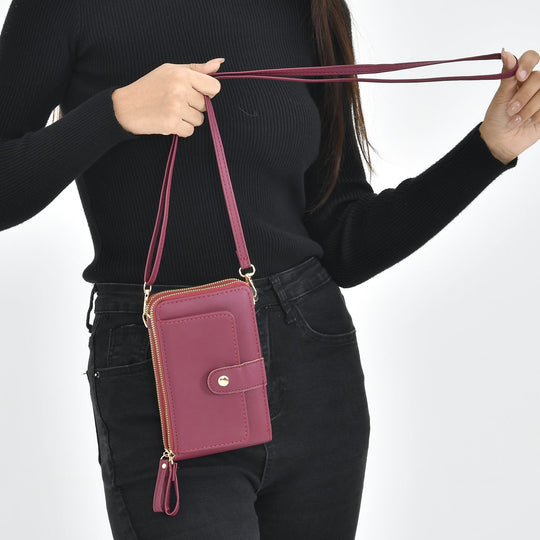 Crossbody Bag mit RFID Schutz, Größe 18,5x11x5cm, burgunderrot