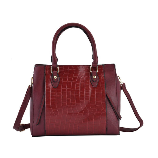 Crossbody-Tasche mit Kroko-Prägung, Größe 33x27x10 cm, grau
