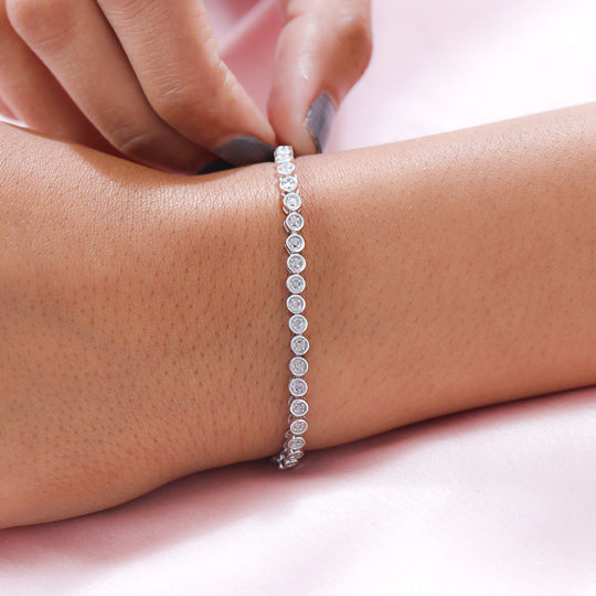 Diamant Armband, ca. 19 cm, 925 Silber platiniert ca. 0.50 ct