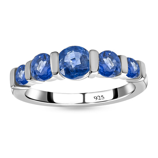Kaschmir Kyanit Ring, 925 Silber platiniert (Größe 20.00) ca. 1.76 ct