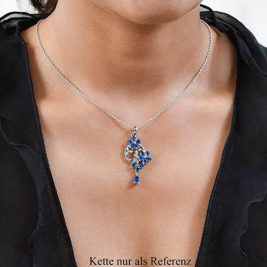 Kaschmir Kyanit-Anhänger, 925 Silber platiniert ca. 3.33 ct