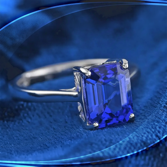 Rhapsody AAAA Tansanit, Weißer Diamant AGI zertifiziert Ring 950 Platin (Größe 18.00) (10-15 Werktage Lieferzeit) ca. 2.70 ct