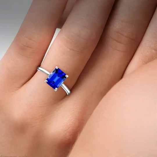Rhapsody AAAA Tansanit, Weißer Diamant AGI zertifiziert Ring 950 Platin (Größe 18.00) (10-15 Werktage Lieferzeit) ca. 2.70 ct