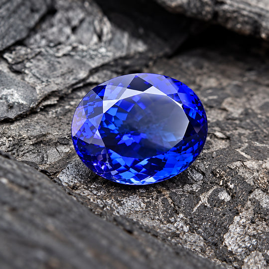 Rhapsody AAAA Tansanit, Weißer Diamant AGI zertifiziert Ring 950 Platin (Größe 18.00) (10-15 Werktage Lieferzeit) ca. 2.70 ct