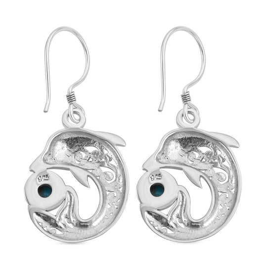 Royal Bali - Sleeping Beauty Türkis Ohrringe, 925 Silber ca. 0,92 ct