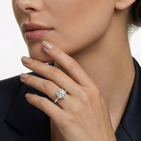 88 Facetten Moissanit Ring 375 Gold (Größe 18.00) ca. 1,89 ct