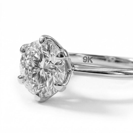 88 Facetten Moissanit Ring 375 Gold (Größe 18.00) ca. 1,89 ct