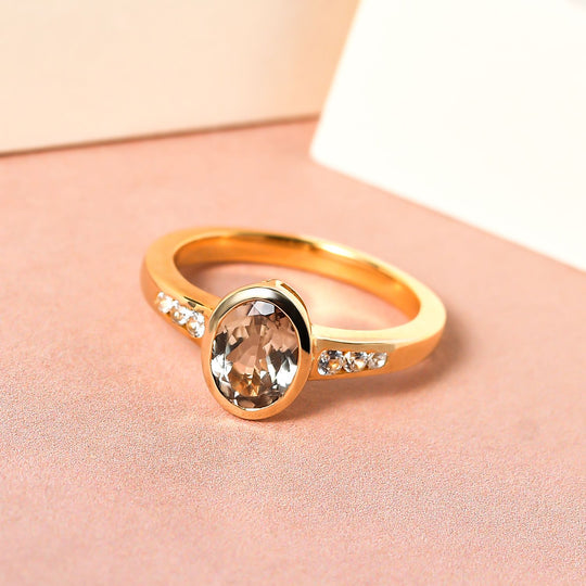 AAA Turkizit und weißer Zirkon Ring, 925 Silber Gelbgold Vermeil (Größe 20.00) ca. 1.67 ct