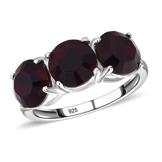 Granat-Kristall Ring, 925 Silber (Größe 18.00)