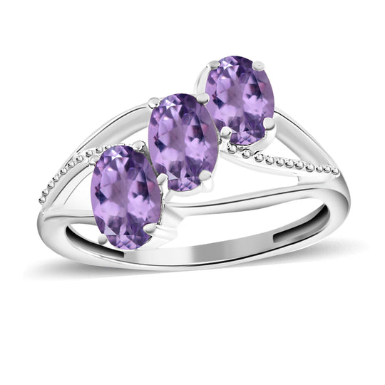 Afrikanischer Amethyst Ring, 925 Silber (Größe 20.00) ca. 1,16 ct