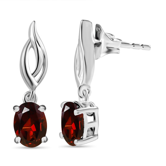 Rote Granat Ohrringe, 925 Silber ca. 2,10 ct