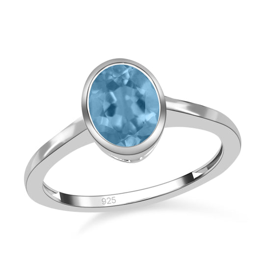 Himmelblauer Topas Ring, 925 Silber ca. 1,45 ct