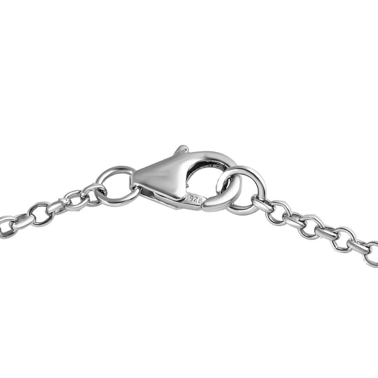 Natürliches Chromdiopsid-Armband, ca. 19 cm, 925 Silber platiniert ca. 3.06 ct