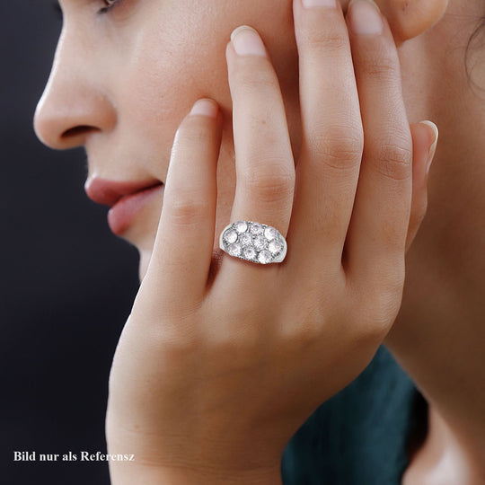 Weißer Zirkonia Ring, 316L Edelstahl (Größe 17.00) 2.00 ct