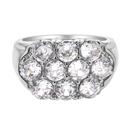 Weißer Zirkonia Ring, 316L Edelstahl (Größe 17.00) 2.00 ct