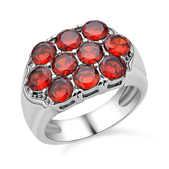 Roter Zirkonia Ring, 316L Edelstahl (Größe 16.00) ca. 2.00 ct