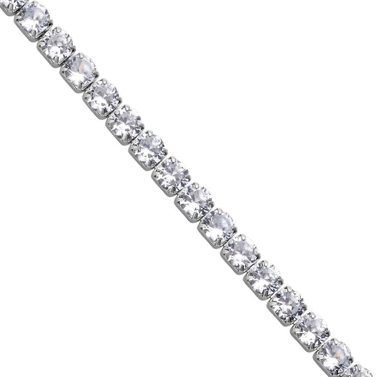 Weiße Zirkonia Halskette, ca. 38 cm, Edelstahl