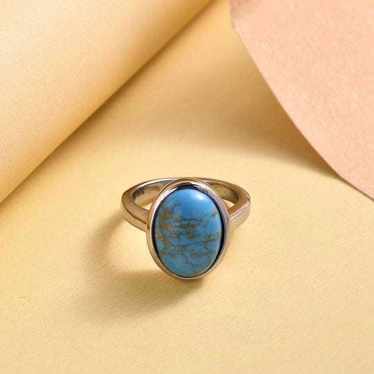 Blaues Türkis Ring (Größe 20.00) ca. 5,63 ct