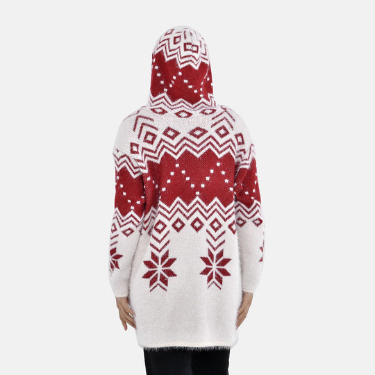 Kuschelweicher, geschmeidiger Cardigan mit Kapuze und zwei Taschen, 110x82 cm, Rot