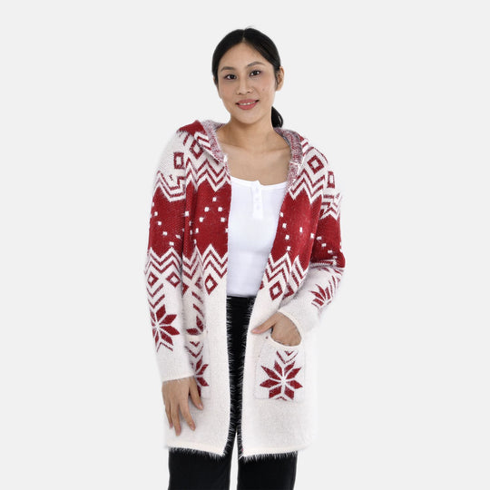 Kuschelweicher, geschmeidiger Cardigan mit Kapuze und zwei Taschen, 110x82 cm, Rot