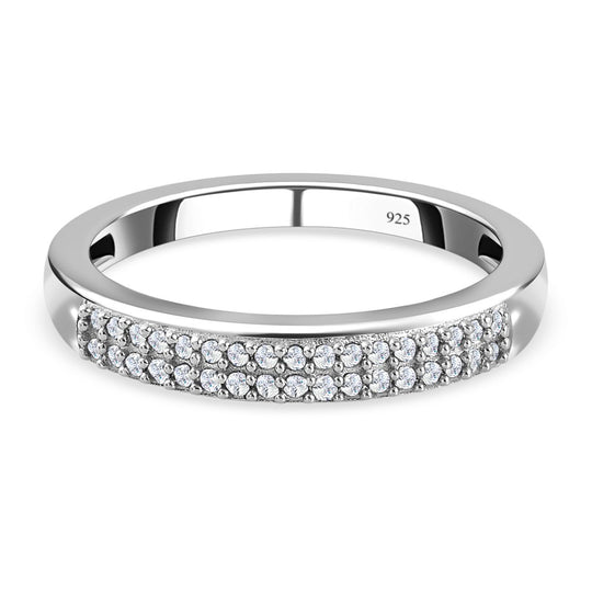Weißer Diamant Ring, 925 Silber platiniert (Größe 20.00) ca. 0.20 ct