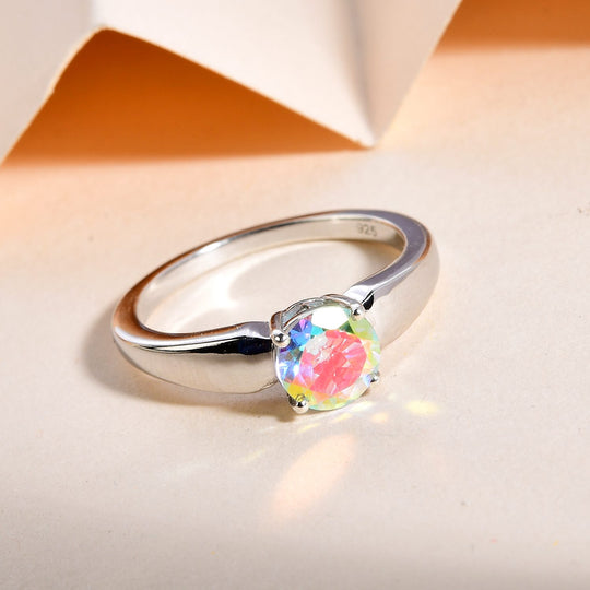 Merkur mystischer Topas Ring, 925 Silber platiniert ca. 1.11 ct