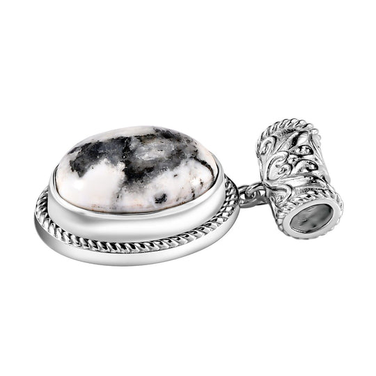 Weißer Büffel Anhänger 925 Silber platiniert ca. 8.64 ct