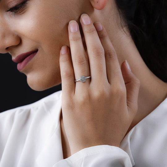 Weißer Diamant Ring, 925 Silber platiniert, (Größe 19.00), ca. 0.20 ct
