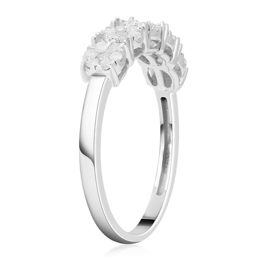 Weißer Diamant Ring, 925 Silber platiniert, (Größe 21.00), ca. 0.50 ct